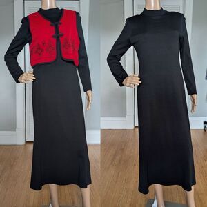 Vintage 1990s Byer California Sweater Dress Knit Vest Dark Academia Size 6